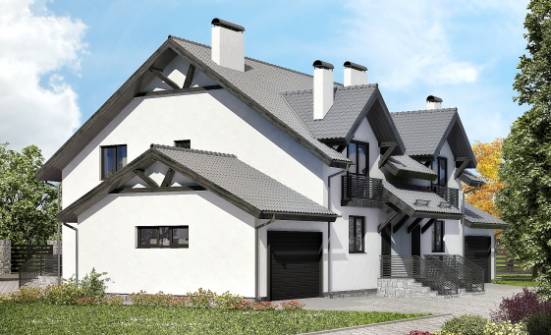 290-003-П Проект двухэтажного дома с мансардным этажом, просторный домик из теплоблока Крымск | Проекты домов от House Expert