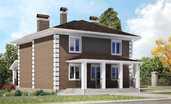 185-002-П Проект двухэтажного дома, бюджетный дом из твинблока Абинск | Проекты домов от House Expert