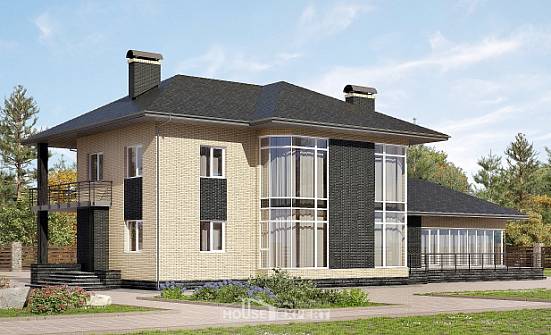 305-003-Л Проект двухэтажного дома, большой загородный дом из теплоблока Кропоткин | Проекты домов от House Expert