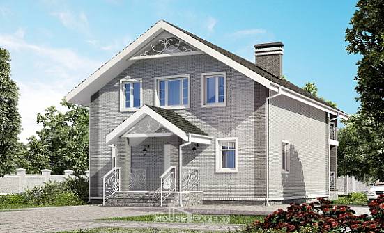 150-007-П Проект двухэтажного дома мансардный этаж, компактный коттедж из пеноблока Абинск | Проекты домов от House Expert