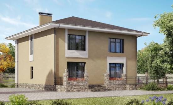 180-015-Л Проект двухэтажного дома, простой коттедж из керамзитобетонных блоков Армавир | Проекты домов от House Expert