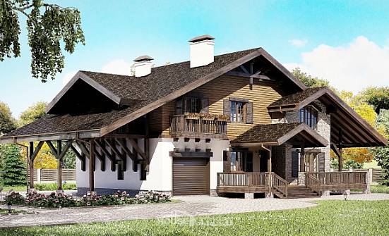 270-001-Л Проект двухэтажного дома мансардой, гараж, уютный коттедж из кирпича Крымск | Проекты домов от House Expert