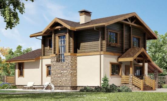 170-004-П Проект двухэтажного дома мансардный этаж и гаражом, уютный домик из теплоблока из дерева Новокубанск | Проекты домов от House Expert