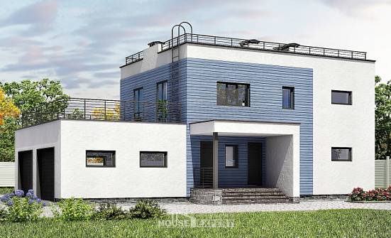 180-012-Л Проект двухэтажного дома и гаражом, уютный загородный дом из кирпича Белореченск | Проекты домов от House Expert