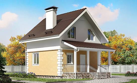070-002-П Проект двухэтажного дома с мансардой, крохотный дом из поризованных блоков Туапсе | Проекты домов от House Expert