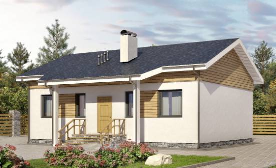 080-004-П Проект одноэтажного дома, маленький домик из газосиликатных блоков Кропоткин | Проекты домов от House Expert