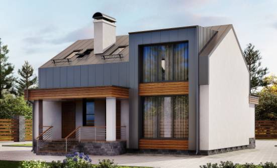 120-004-П Проект двухэтажного дома с мансардным этажом, красивый загородный дом из теплоблока Кореновск | Проекты домов от House Expert
