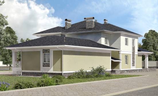 620-001-Л Проект трехэтажного дома и гаражом, классический дом из арболита Геленджик | Проекты домов от House Expert