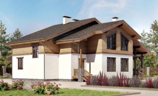 210-006-П Проект двухэтажного дома мансардный этаж, простой загородный дом из кирпича Приморско-Ахтарск | Проекты домов от House Expert