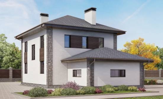 185-004-Л Проект двухэтажного дома и гаражом, красивый дом из керамзитобетонных блоков Туапсе | Проекты домов от House Expert
