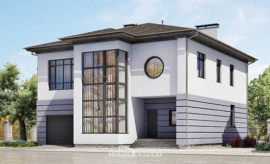 300-006-Л Проект двухэтажного дома, гараж, огромный загородный дом из кирпича Абинск | Проекты домов от House Expert