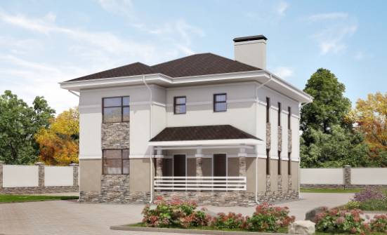 150-014-П Проект двухэтажного дома, простой коттедж из газобетона Армавир | Проекты домов от House Expert