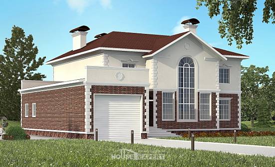 380-001-Л Проект двухэтажного дома, гараж, большой коттедж из кирпича Абинск | Проекты домов от House Expert