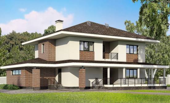 275-002-П Проект двухэтажного дома, гараж, большой домик из кирпича Новокубанск | Проекты домов от House Expert