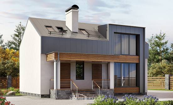 120-004-П Проект двухэтажного дома с мансардным этажом, красивый загородный дом из теплоблока Кореновск | Проекты домов от House Expert