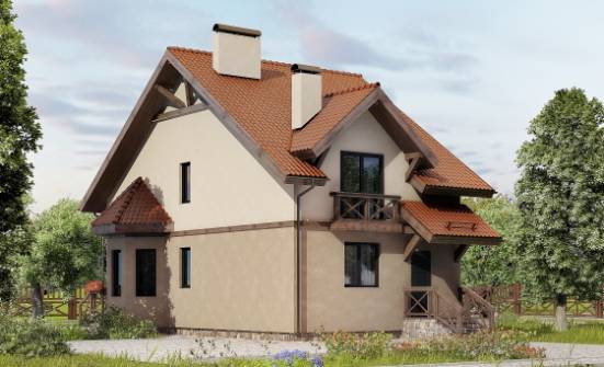 120-003-Л Проект двухэтажного дома с мансардой, бюджетный дом из твинблока Тихорецк | Проекты домов от House Expert