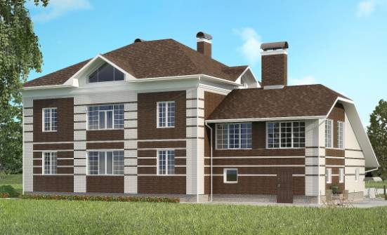 505-002-Л Проект трехэтажного дома, гараж, огромный домик из кирпича Крымск | Проекты домов от House Expert