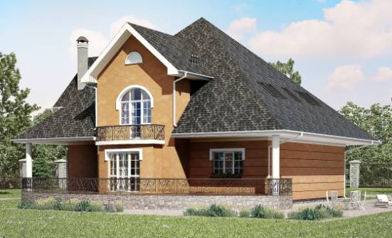 310-001-П Проект двухэтажного дома мансардой, уютный коттедж из бризолита Лабинск | Проекты домов от House Expert