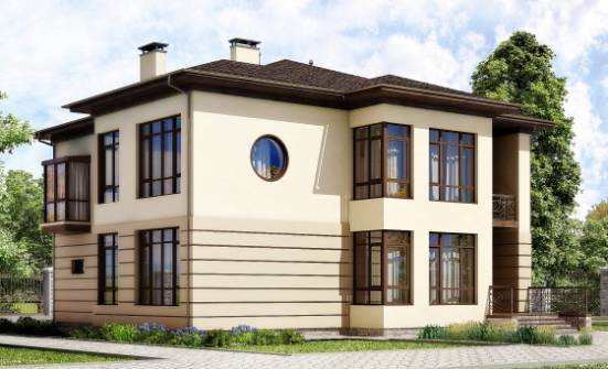 300-006-П Проект двухэтажного дома и гаражом, классический домик из кирпича Кропоткин | Проекты домов от House Expert