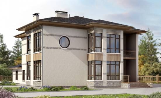 345-001-П Проект двухэтажного дома, огромный коттедж из поризованных блоков Геленджик | Проекты домов от House Expert