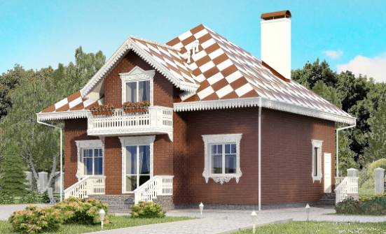 155-003-Л Проект двухэтажного дома мансардой и гаражом, бюджетный загородный дом из арболита Тихорецк | Проекты домов от House Expert