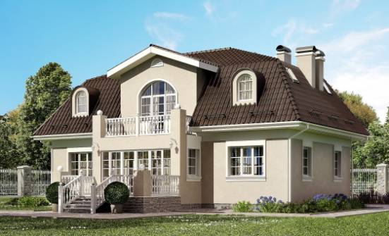 210-001-Л Проект двухэтажного дома с мансардой, просторный загородный дом из арболита Тимашёвск | Проекты домов от House Expert