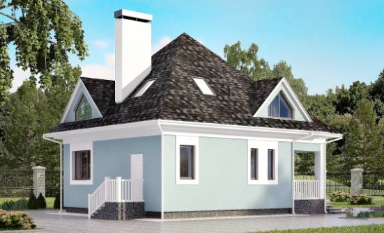 110-001-Л Проект двухэтажного дома с мансардным этажом, уютный коттедж из теплоблока Апшеронск | Проекты домов от House Expert