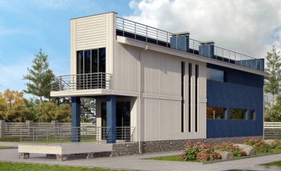 100-003-П Проект двухэтажного дома, бюджетный загородный дом из теплоблока Краснодар | Проекты домов от House Expert