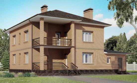 245-003-Л Проект двухэтажного дома и гаражом, классический загородный дом из кирпича Тимашёвск | Проекты домов от House Expert