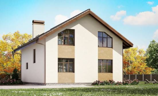 170-002-П Проект двухэтажного дома мансардой, простой домик из бризолита Новороссийск | Проекты домов от House Expert