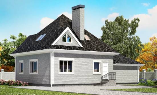 135-001-Л Проект двухэтажного дома с мансардой, гараж, экономичный домик из кирпича Анапа | Проекты домов от House Expert