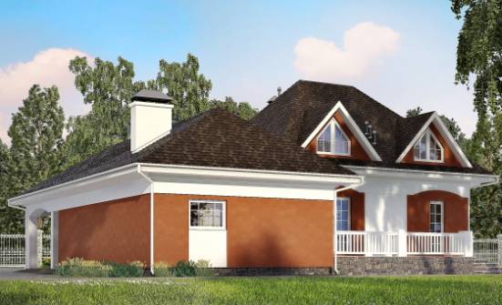 180-007-П Проект двухэтажного дома с мансардой, гараж, скромный дом из газосиликатных блоков Ейск | Проекты домов от House Expert