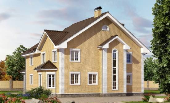 320-003-Л Проект двухэтажного дома, красивый домик из теплоблока Лабинск | Проекты домов от House Expert