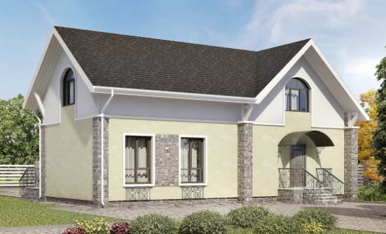 150-012-П Проект двухэтажного дома с мансардой, доступный дом из твинблока Туапсе | Проекты домов от House Expert