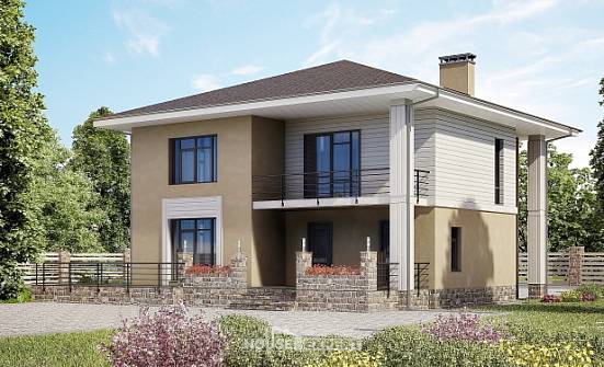 180-015-Л Проект двухэтажного дома, простой коттедж из керамзитобетонных блоков Армавир | Проекты домов от House Expert