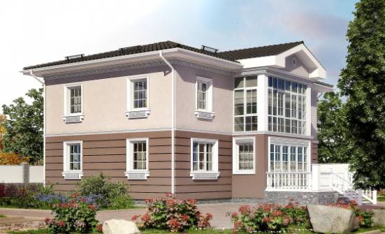 210-005-П Проект двухэтажного дома, просторный коттедж из керамзитобетонных блоков Сочи | Проекты домов от House Expert