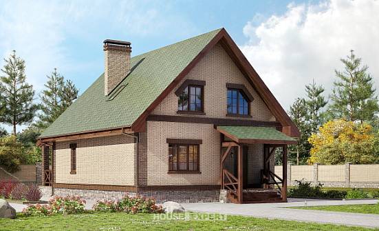 160-011-П Проект двухэтажного дома мансардой, экономичный коттедж из твинблока Новороссийск | Проекты домов от House Expert