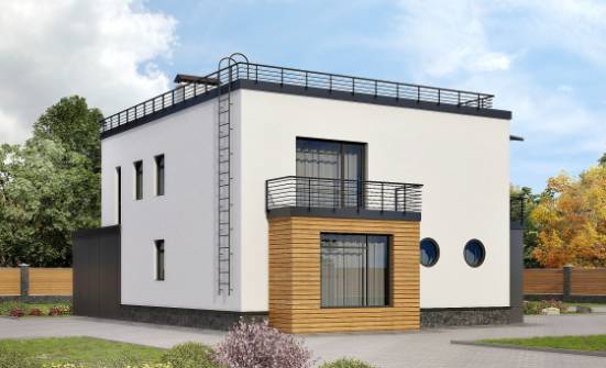 260-002-П Проект двухэтажного дома и гаражом, красивый коттедж из теплоблока Кореновск | Проекты домов от House Expert