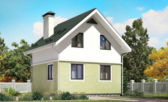 070-001-П Проект двухэтажного дома с мансардным этажом, красивый загородный дом из блока Ейск | Проекты домов от House Expert