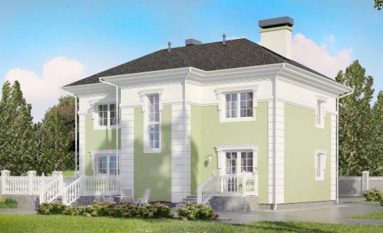 155-005-П Проект двухэтажного дома, бюджетный дом из газосиликатных блоков Кропоткин | Проекты домов от House Expert