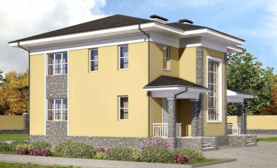 155-011-Л Проект двухэтажного дома, скромный дом из бризолита Крымск | Проекты домов от House Expert
