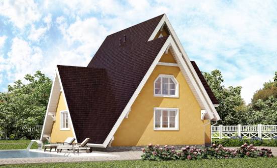 155-008-П Проект двухэтажного дома с мансардой, уютный загородный дом из дерева Кореновск | Проекты домов от House Expert