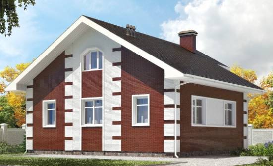 115-001-П Проект двухэтажного дома с мансардным этажом, недорогой загородный дом из твинблока Ейск | Проекты домов от House Expert