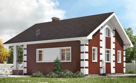115-001-П Проект двухэтажного дома с мансардным этажом, недорогой загородный дом из твинблока Ейск | Проекты домов от House Expert