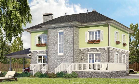 155-006-П Проект двухэтажного дома, гараж, бюджетный домик из поризованных блоков Геленджик | Проекты домов от House Expert