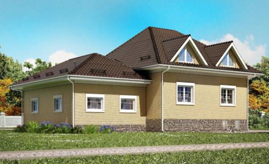 400-001-П Проект трехэтажного дома с мансардой, гараж, большой загородный дом из поризованных блоков Туапсе | Проекты домов от House Expert