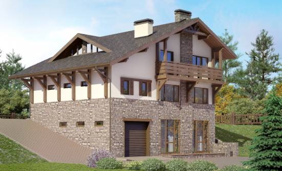 305-002-Л Проект трехэтажного дома с мансардой, огромный домик из кирпича Курганинск | Проекты домов от House Expert