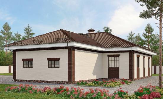 160-015-П Проект одноэтажного дома, гараж, экономичный домик из блока Лабинск | Проекты домов от House Expert