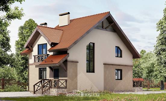 120-003-Л Проект двухэтажного дома с мансардой, бюджетный дом из твинблока Тихорецк | Проекты домов от House Expert