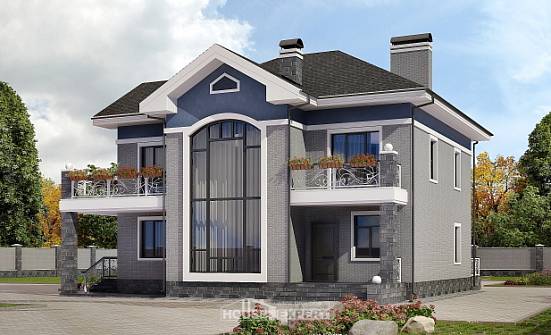 200-006-Л Проект двухэтажного дома, современный домик из кирпича Тихорецк | Проекты домов от House Expert